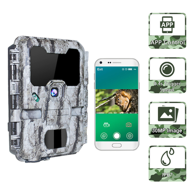Wodoodporna kamera myśliwska IP67 30mp 1080p Wifi 0,25 s Szybkość wyzwalania