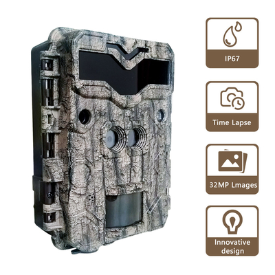 32-megapikselowe kamery myśliwskie HD z dwoma obiektywami 4K Game No Glow Wildlife Camera