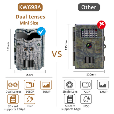 Dual Lens 4K Video 30FPS Kamera polowa w podczerwieni High-end Trail Camera