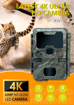 KW788 Kamera myśliwska Kamera wodoodporna 4K 32MP widzenie nocne wodoodporna kamera podczerwona kamera las