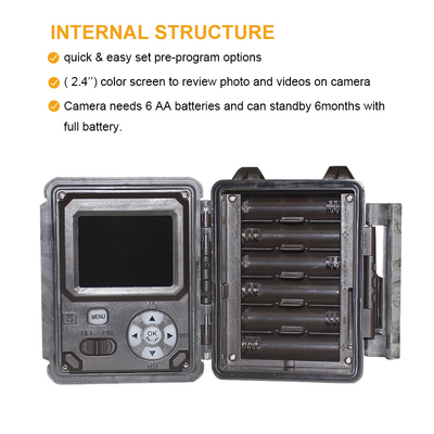 KW561 Trail Infra Cam Mini 30MP 0.25s Prędkość 4K Rozdzielczość wideo wodoodporny czujnik CMOS SD Me