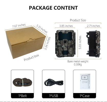 KW865 WIFI Ukryta kamera wodoodporna IP67 20MP 0.6s prędkość uruchomienia do 512GB pamięci masowej ścieżka widzenia nocnego