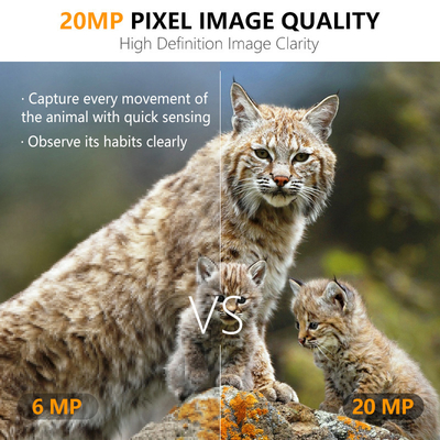 Kamera do polowań 20MP 1080P Kamera do ochrony dzikiej przyrody wodoodporna IP67 Kamera do gry i prób do 512GB Przechowywanie do 82 stóp