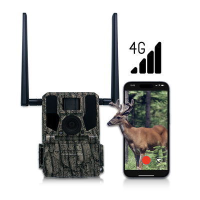 Kamery myśliwskie i ścieżkowe Panel słoneczny 4G Bezprzewodowa kamera KW897 z podwójnymi antenami 100ft Night Range 36MP 2K Video w 30fps