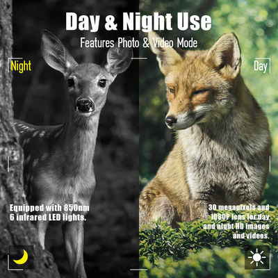 Kamera myśliwska na podczerwień 30MP1080P z dwoma obiektywami, do dzikiej przyrody na zewnątrz, wodoodporna pułapka, kamera IR 940nm