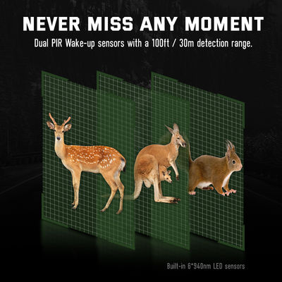 32-megapikselowe kamery myśliwskie HD z dwoma obiektywami 4K Game No Glow Wildlife Camera