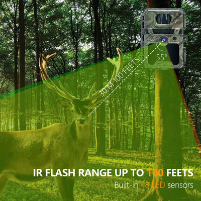 940nm Flash Digital Wildlife Camera 48 diod LED Brak blasku PIR do polowania