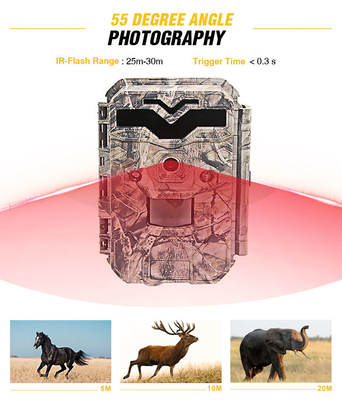 30MP 1080P HD Polowanie Wildlife Trail Camera Bez świecących diod podczerwieni