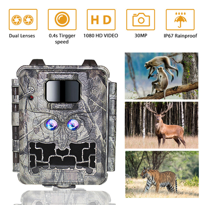Promocja sprzedaży 39USD Dwóchobiektyw/Dwóch czujników Kamery do gier z dziką przyrodą 30MP 1080P No-Glow 940nm Z czujnikiem dnia i nocy