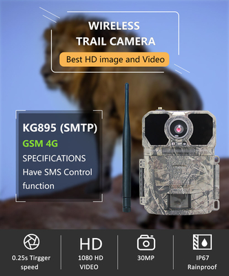 GSM MMS Wildlife Zewnętrzna kamera obserwacyjna CMOS Camo 30MP 4G 1080P Kamera myśliwska