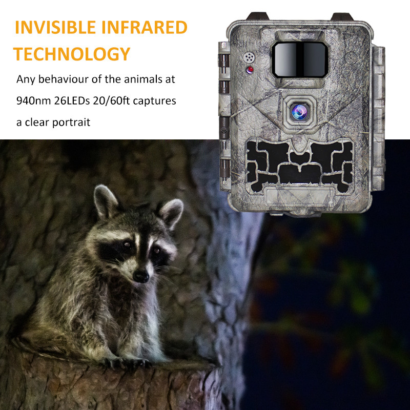 KW561 Trail Infra Cam Mini 30MP 0.25s Prędkość 4K Rozdzielczość wideo wodoodporny czujnik CMOS SD Me